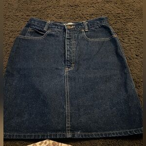 Calvin Klein dark wash denim mini skirt